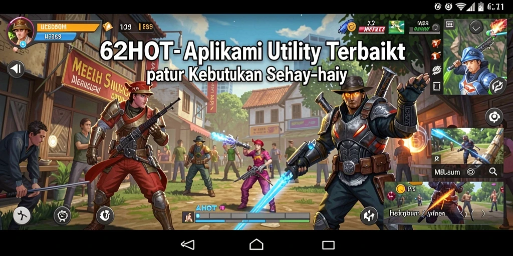 Tampilan utama aplikasi 62HOT dengan fitur-fitur Utility yang memudahkan.