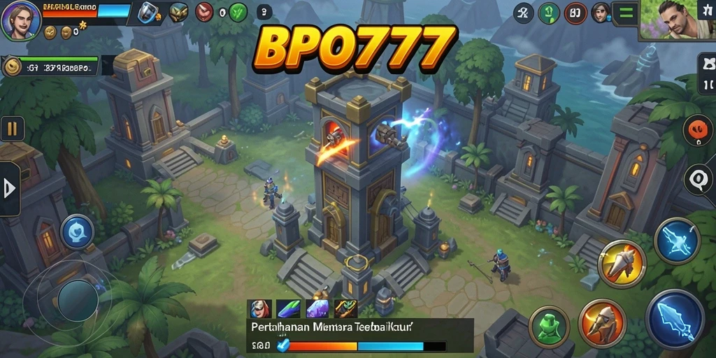 Tampilan gameplay BPO777 yang penuh aksi dalam Tower Defense.