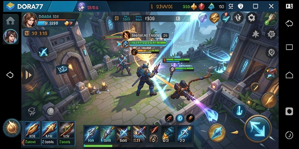 Tampilan gameplay menarik DORA77 di genre SLG.