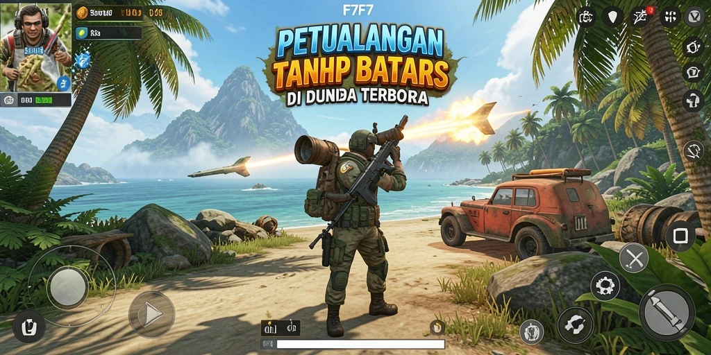 Screenshot gameplay F7F7 menunjukkan keindahan dunia terbuka.