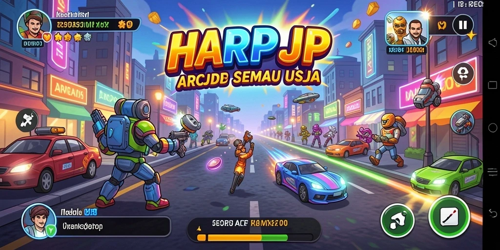Tampilan gameplay seru di HARAPJP yang menggugah semangat.