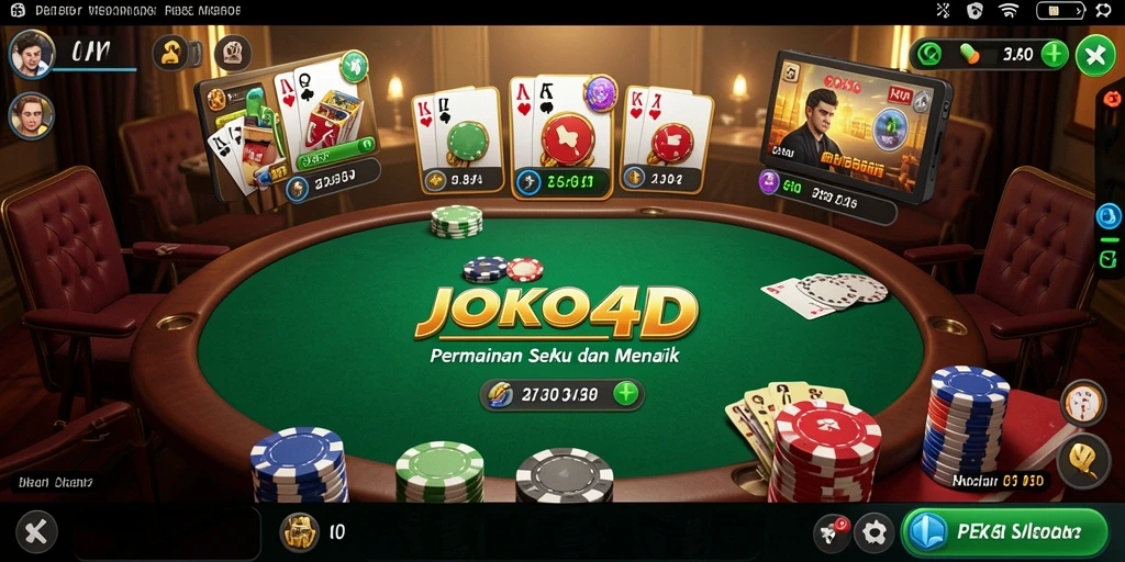 Tampilan gameplay seru di JOKO4D dengan suasana Poker yang mendebarkan.