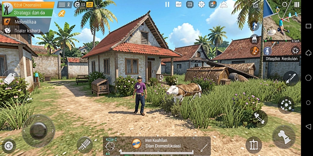 Gameplay K234 saat membangun kerajaan dan bertempur dengan pemain lain.