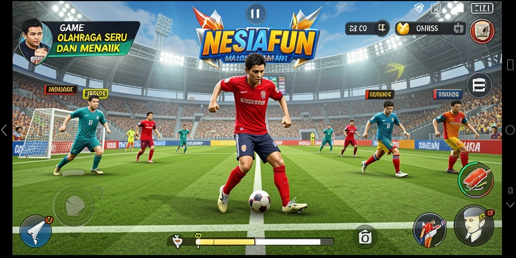 Tampilan gameplay seru dan seru dari layar utama NESIAFUN.
