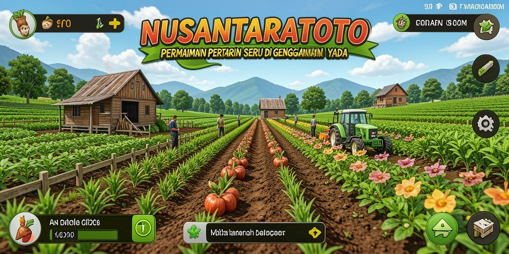 Gameplay NUSANTARATOTO menunjukkan aktivitas bertani yang menarik.