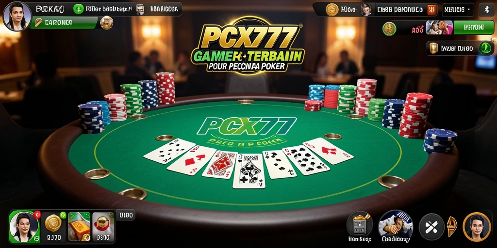 Tampilan gameplay Poker yang seru dan menegangkan di PCX777.