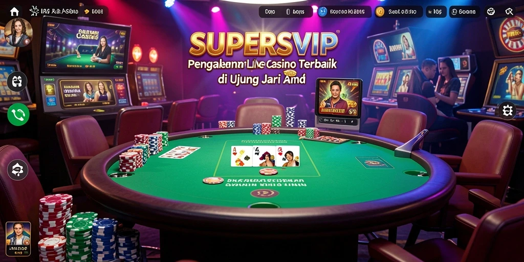 Screenshot gameplay SUPERSVIP menampilkan dealer langsung yang profesional.
