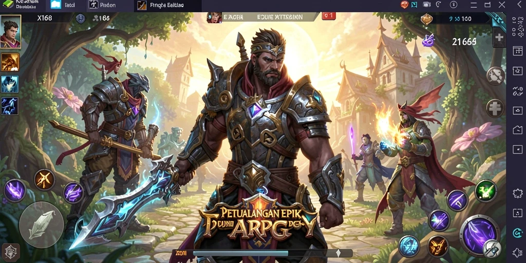 Tampilan menawan dari gameplay X168 dengan aksi ARPG yang mendebarkan.